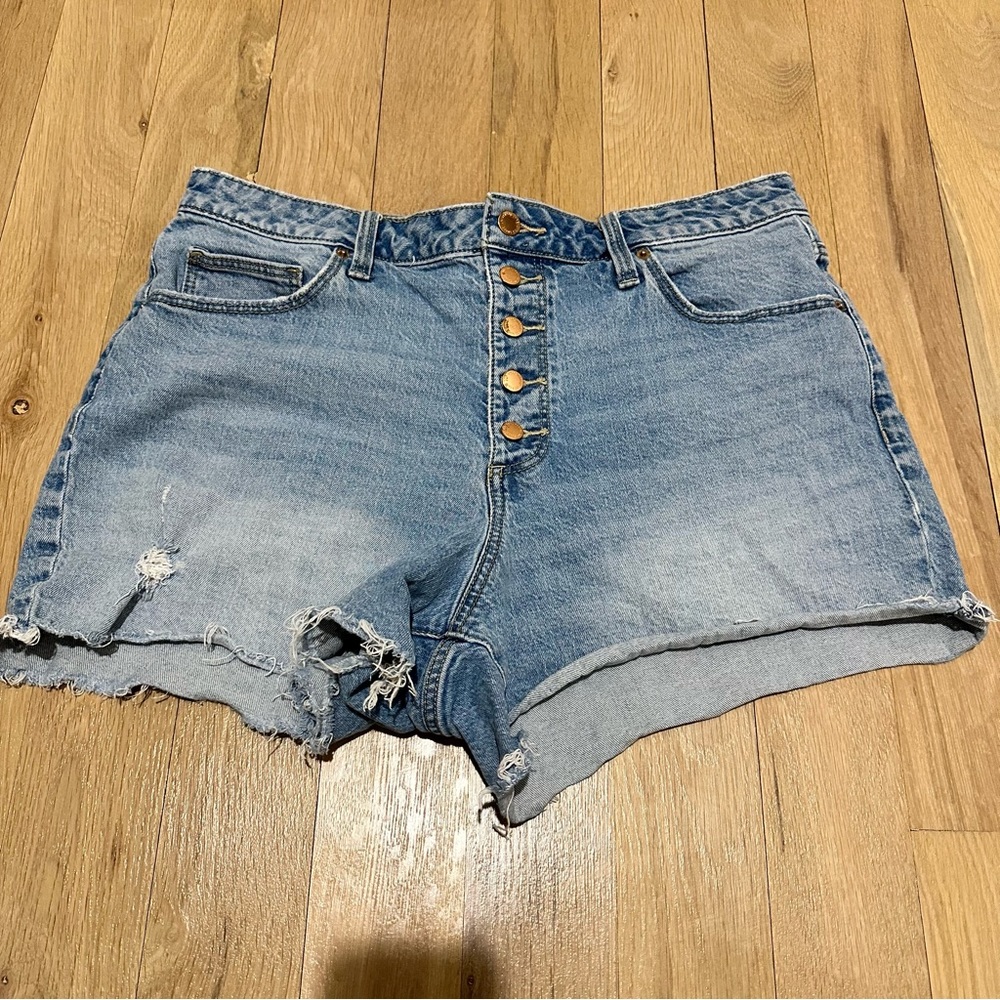 High Waisted Button Fly Jean Shorts
